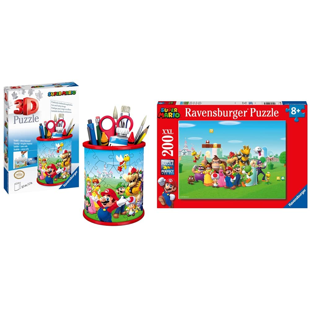 Ravensburger Super Mario Brothers Pencil Pot 3D Jigsaw Puzzles for Kids Age 6 Years Up - 54 Pieces - No Glue Required