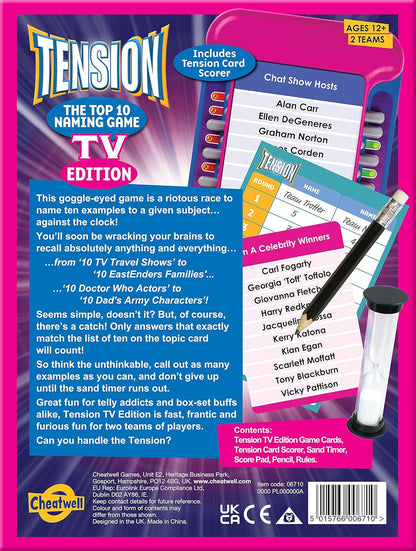 Tension TV Edition - The Top 10 Naming Game - Party Game For Ages 12+ - Television Trivia Game That Will Keep You Guessing