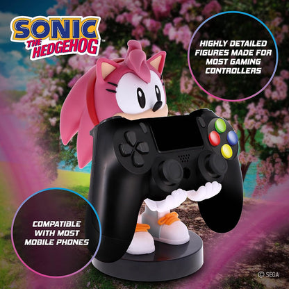 Cable Guys - Amy Rose Sonic the Hedgehog Gaming Accessories Holder & Phone Holder for most Controller (Xbox, Play Station, Nintendo Switch) & Phone