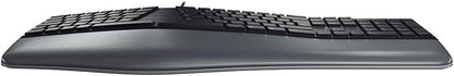 CHERRY KC 4500 ERGO, English layout, QWERTY keyboard, ergonomic keyboard, with padded palm rest, wired keyboard, black