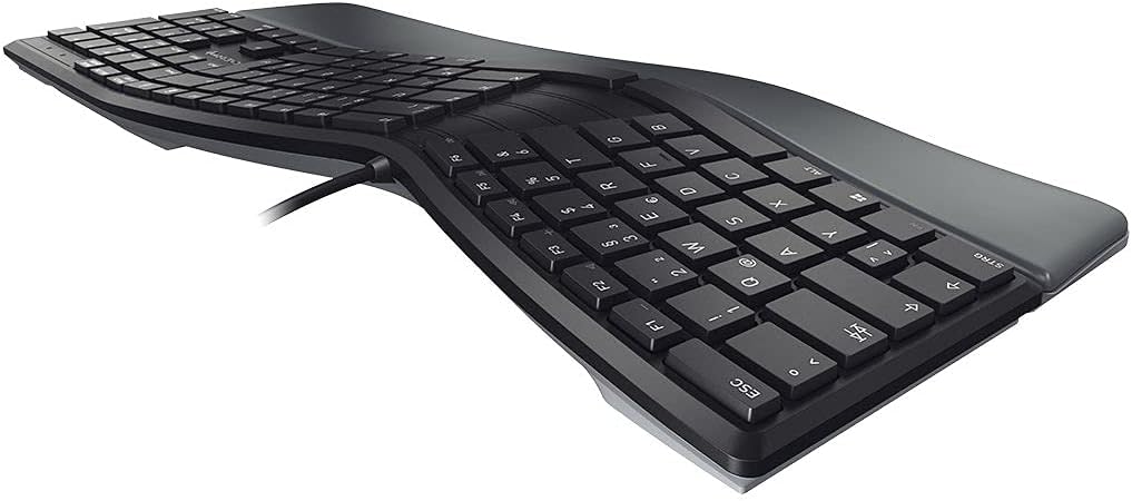 CHERRY KC 4500 ERGO, English layout, QWERTY keyboard, ergonomic keyboard, with padded palm rest, wired keyboard, black