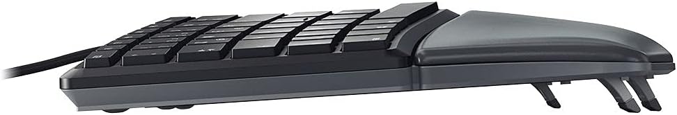 CHERRY KC 4500 ERGO, English layout, QWERTY keyboard, ergonomic keyboard, with padded palm rest, wired keyboard, black