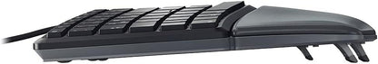 CHERRY KC 4500 ERGO, English layout, QWERTY keyboard, ergonomic keyboard, with padded palm rest, wired keyboard, black