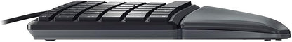 CHERRY KC 4500 ERGO, English layout, QWERTY keyboard, ergonomic keyboard, with padded palm rest, wired keyboard, black