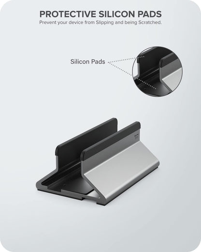 ALOGIC Bolt Adjustable Laptop Vertical Stand/Clamp - Crafted with Superior Aluminium & Silicon Grip Pads, Interchangeable Width Size, Compatible with MacBook, Surface, Chromebook and Others