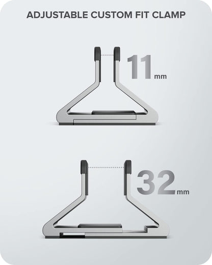 ALOGIC Bolt Adjustable Laptop Vertical Stand/Clamp - Crafted with Superior Aluminium & Silicon Grip Pads, Interchangeable Width Size, Compatible with MacBook, Surface, Chromebook and Others