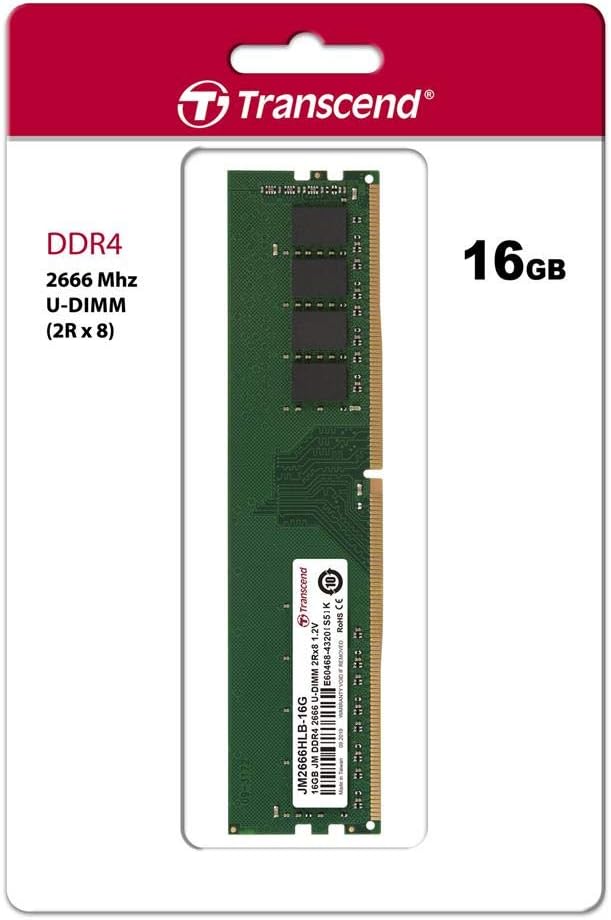 Transcend 16 GB JetRAM DDR4 2666Mhz U-DIMM 2Rx8 1Gx8 CL19 1.2 V