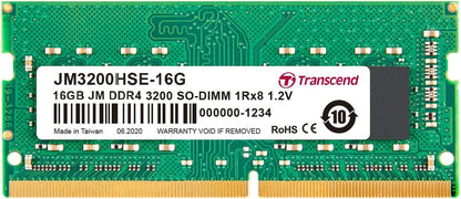 Transcend JM3200HSE-16G |DDR4-3200 Unbuffered SO-DIMM 16GB