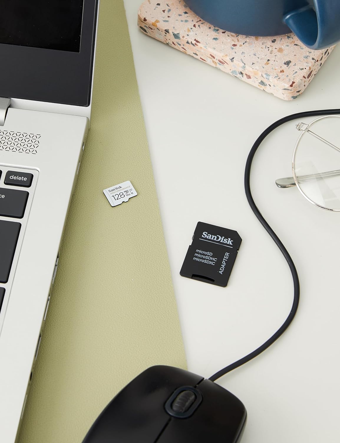 SanDisk 128GB High Endurance microSDXC card for IP cams & dash cams + SD adapter up to 10,000 Hours Full HD / 4K videos up to 100 MB/s UHS-I Class 10 U3 V30