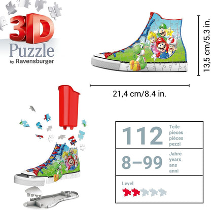 Ravensburger Super Mario Brothers Shoe 3D Jigsaw Puzzles for Kids & Adults Age 8 years Up - 108 Pieces - No Glue Required