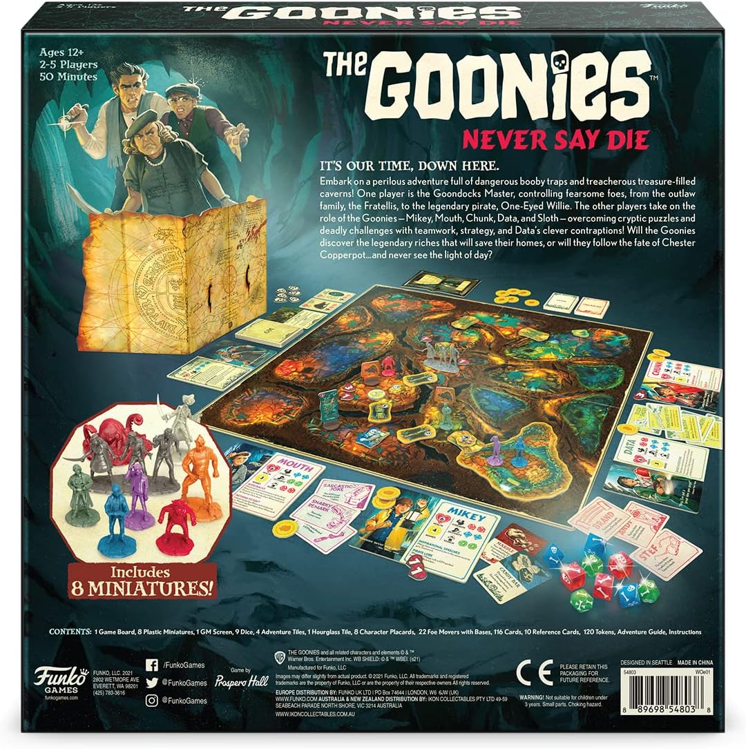 The Goonies: Never Say Die Cooperative Strategy Board Game For Children And Adults (Ages 12+) Ideal for 2-5 Players - Funko 54803 Signature Games