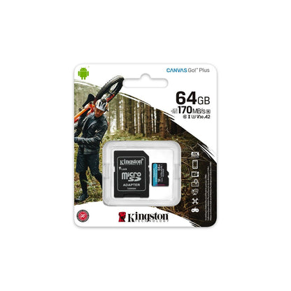 Micro SD Memory Card with Adaptor Kingston Canvas Go! Plus 64 GB