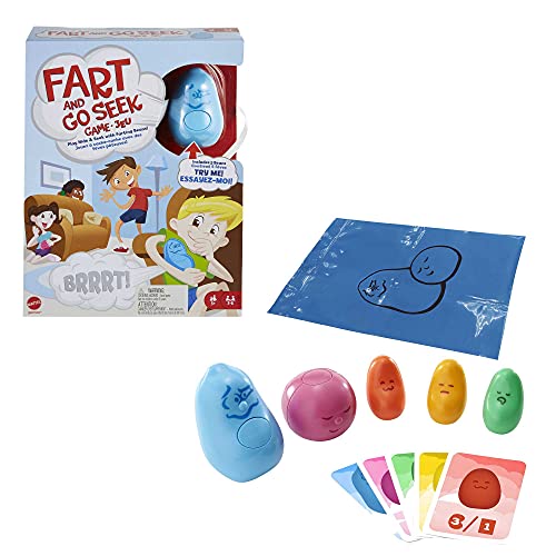 Mattel Games GYJ80 - Mister Pups Versteckspiel für Kinder mit pupsenden Bohnen, Versteckspiel für Kinder, ab 5 Jahren