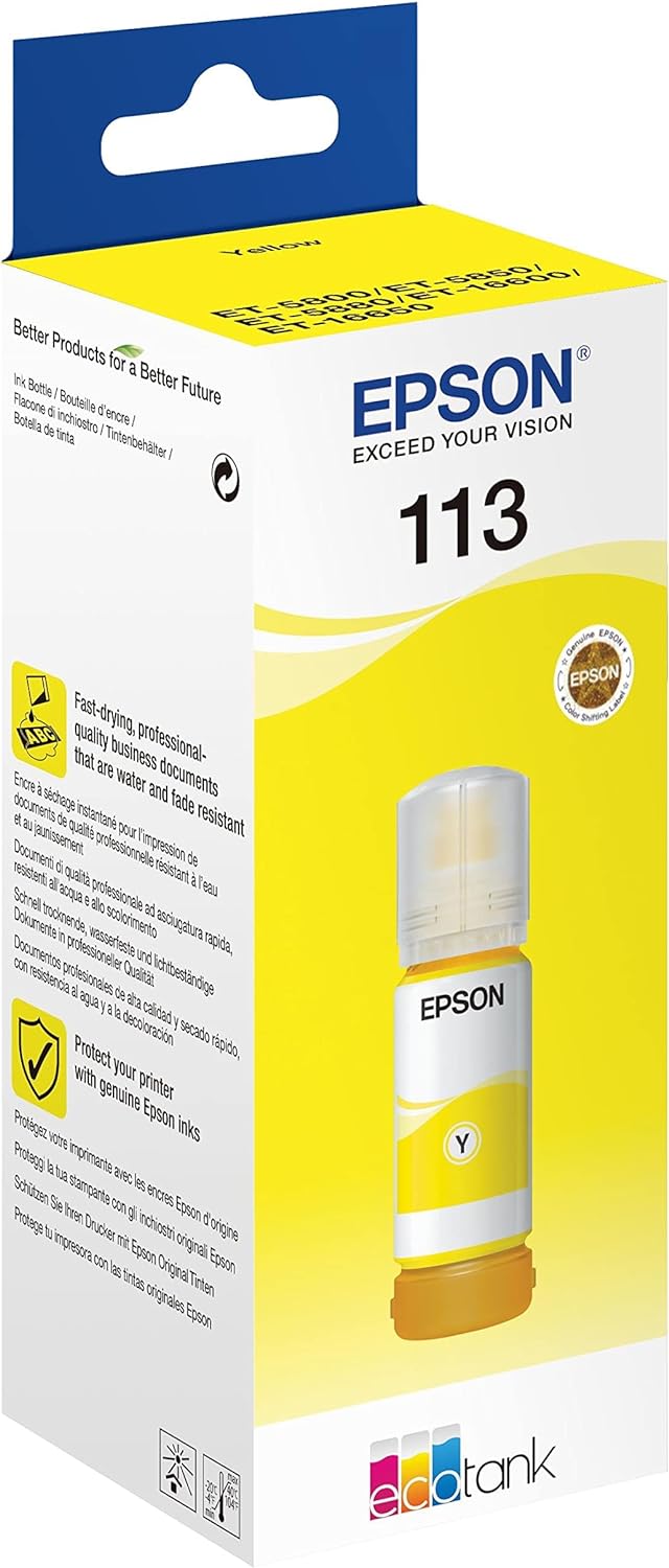 Epson C13T06B440 inchiostro Giallo 70ml 6000 lati EcoTank Bottiglia 5800 pigmentato, One Size