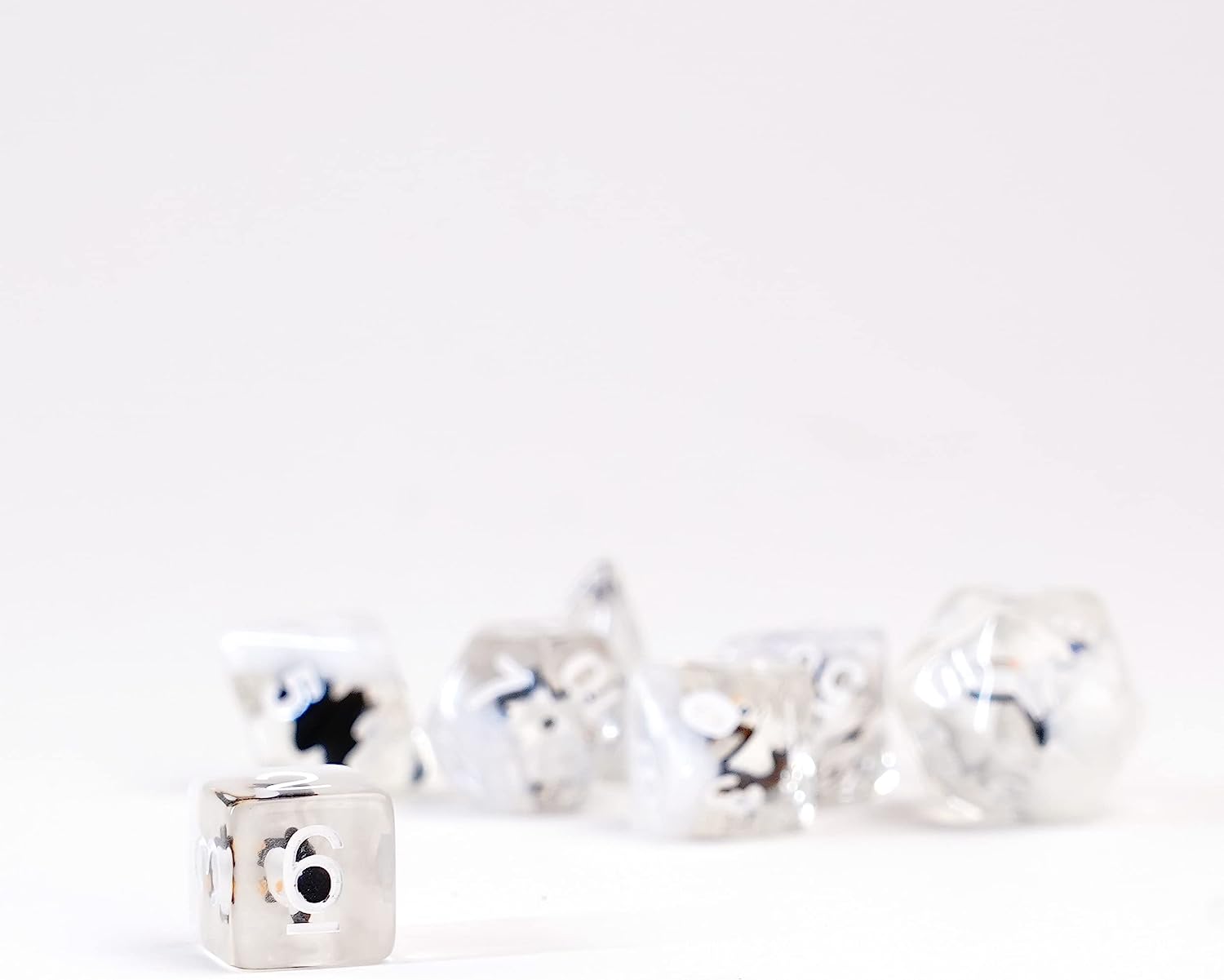 Resin Poly Dice Set: Penguin Dice