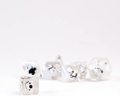 Resin Poly Dice Set: Penguin Dice