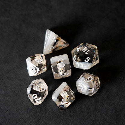 Resin Poly Dice Set: Penguin Dice
