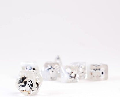 Resin Poly Dice Set: Penguin Dice