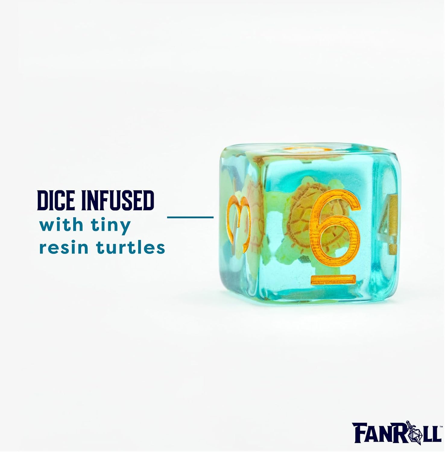 Resin Poly Dice Set: Turtle Dice