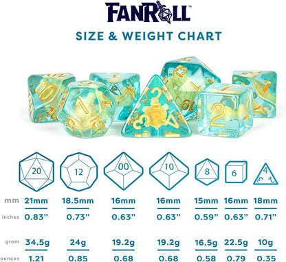 FanRoll by Metallic Dice Games Dés DND en résine 16 mm pour donjons et dragons
