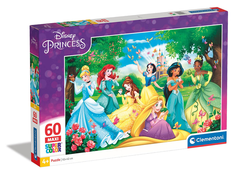 Clementoni 26471, Princess Supercolor Maxi Puzzle for Children - 60 Pieces, Ages 4 years Plus