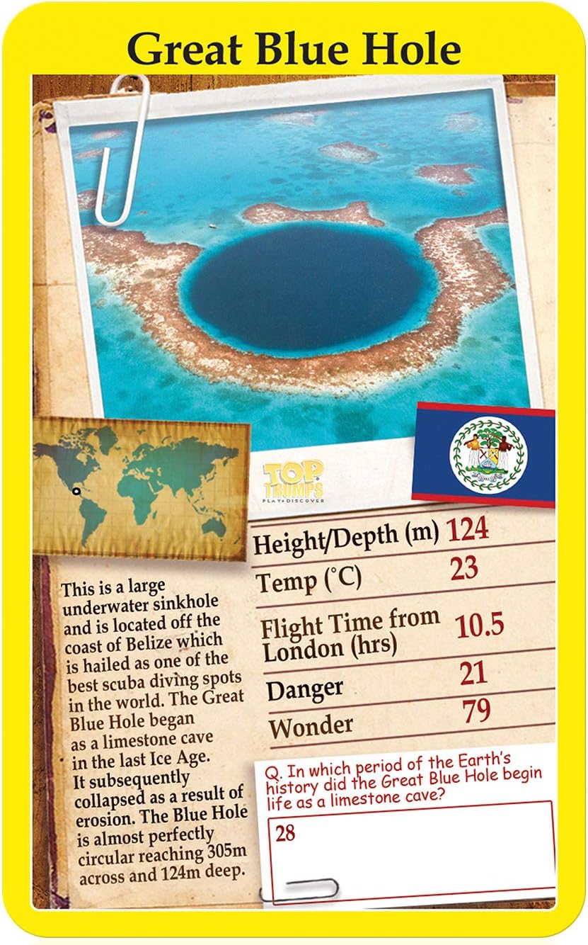 Top Trumps Wonders of The World Classics Kartenspiel: Entdecken Sie interessante Fakten in diesem pädagogischen Spiel, einschließlich der Höhe des Mount Everest, für 2 Spieler und mehr als 6 Jahre.