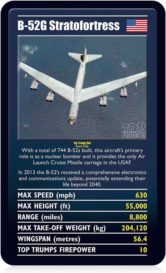 Top Trumps Ultimate Military Jets Classics Card Game, learn facts about the Dassault Rafale and the E-3 Sentry in this educational packed game, 2 plus players makes a great gift for ages 6 plus