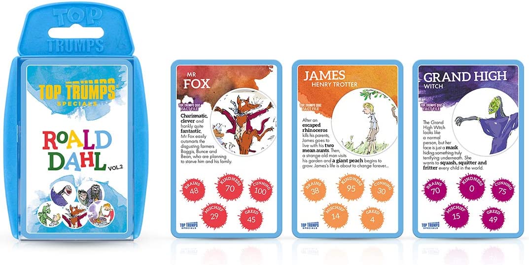 Top Trumps Roald Dahl Vol.2 Specials Card Game, Play with Fantastic Mr Fox, James and the Giant Peach, The Twits and The Witches, Educational for 2 plus players makes a great gift for ages 6 plus