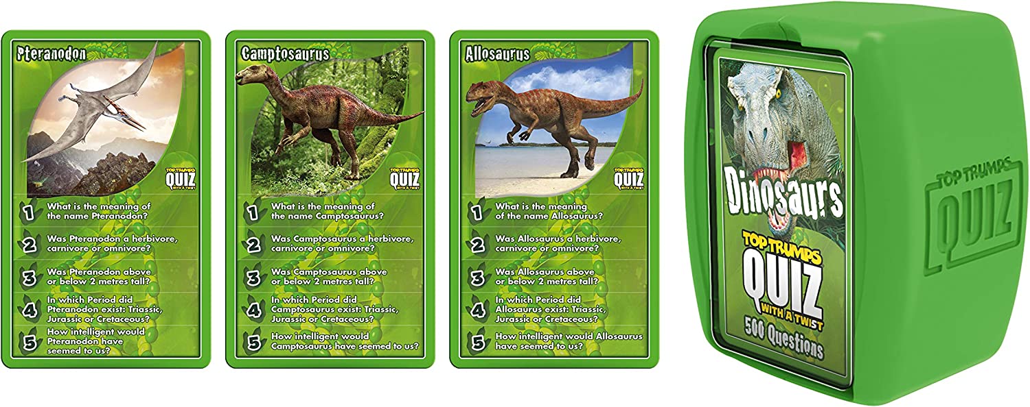 Dinosaur Top Trumps Quiz Game; Fun trivia about the great Terrible Lizards|Fun family game for ages 6 & up Dinosaurs