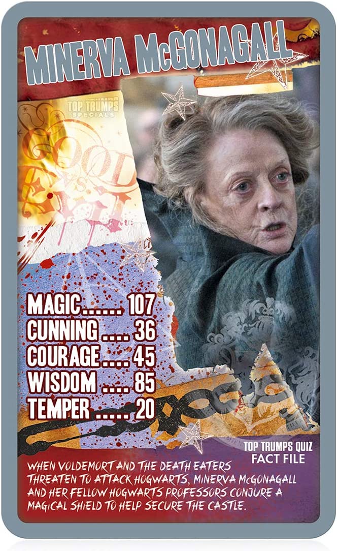 Top Trumps Juego de Cartas Especiales de Harry Potter y Las Reliquias de la Muerte Parte 2, Juega con Harry, Ron, Hermione, Dumbledore y Hagrid, Educativo para 2 Jugadores en adelante es un Gran