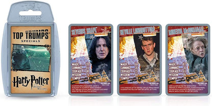 Top Trumps Juego de Cartas Especiales de Harry Potter y Las Reliquias de la Muerte Parte 2, Juega con Harry, Ron, Hermione, Dumbledore y Hagrid, Educativo para 2 Jugadores en adelante es un Gran