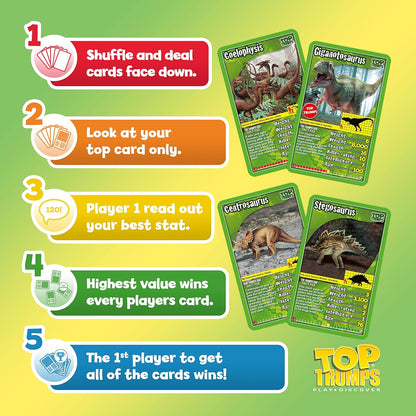 Top Trumps Dinosaurs Classics Card Game, Discover interesting facts in this educational packed game including the killer rating for a Tyrannosaurus Rex, makes a great gift for ages 6 plus Dinosaurs To