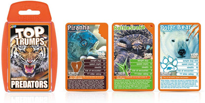 Top Trumps Deadliest Predators Classic Card Game, learn facts about the Great White Shark, Komodo Dragon and the King Cobra in this educational pack, gift and toy for boys and girls aged 4 plus Deadli