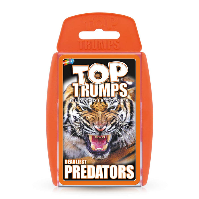 Top Trumps Deadliest Predators Classic Card Game, learn facts about the Great White Shark, Komodo Dragon and the King Cobra in this educational pack, gift and toy for boys and girls aged 4 plus