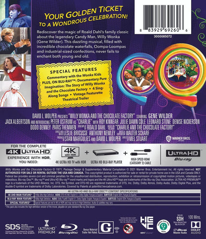 Willy Wonka & the Chocolate Factory (4K Ultra HD + Blu-ray + Digital)
