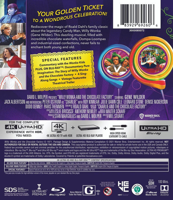 Willy Wonka & the Chocolate Factory (4K Ultra HD + Blu-ray + Digital)