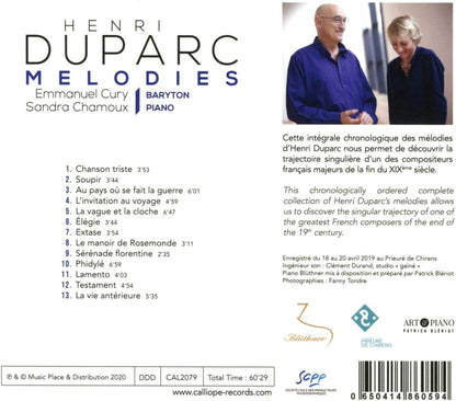 Henri Duparc Melodies