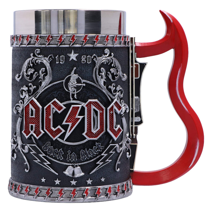 Nemesis Now Offiziell lizenzierte ACDC Back in Black Tankard Tasse, Edelstahl Harz, Schwarz, 1 Stück (1er Pack