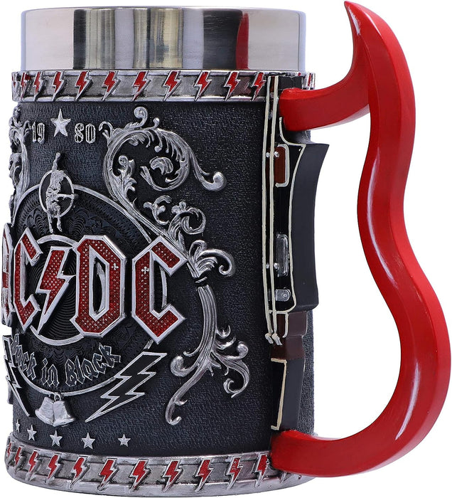 Nemesis Now Offiziell lizenzierte ACDC Back in Black Tankard Tasse, Edelstahl Harz, Schwarz, 1 Stück (1er Pack