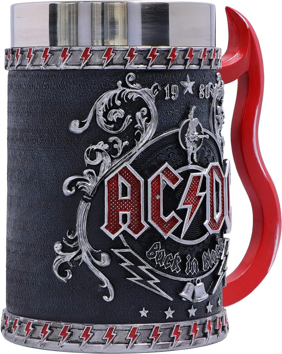 Nemesis Now Offiziell lizenzierte ACDC Back in Black Tankard Tasse, Edelstahl Harz, Schwarz, 1 Stück (1er Pack