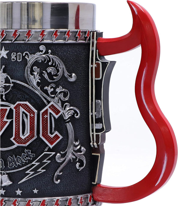 Nemesis Now Offiziell lizenzierte ACDC Back in Black Tankard Tasse, Edelstahl Harz, Schwarz, 1 Stück (1er Pack