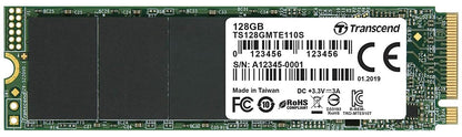 Transcend MTE110S 128 GB NVMe PCIe Gen3 x4 M.2 2280 Internal Solid State Drive (SSD) 3D TLC NAND (TS128GMTE110S