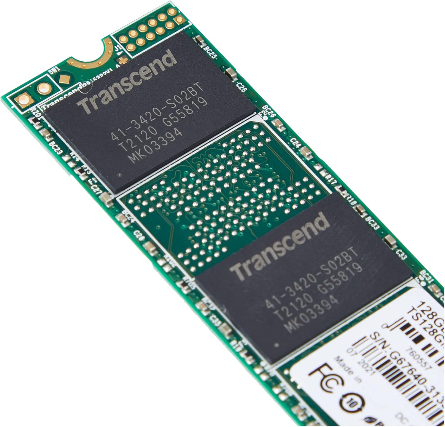 Transcend MTE110S 128 GB NVMe PCIe Gen3 x4 M.2 2280 Internal Solid State Drive (SSD) 3D TLC NAND (TS128GMTE110S