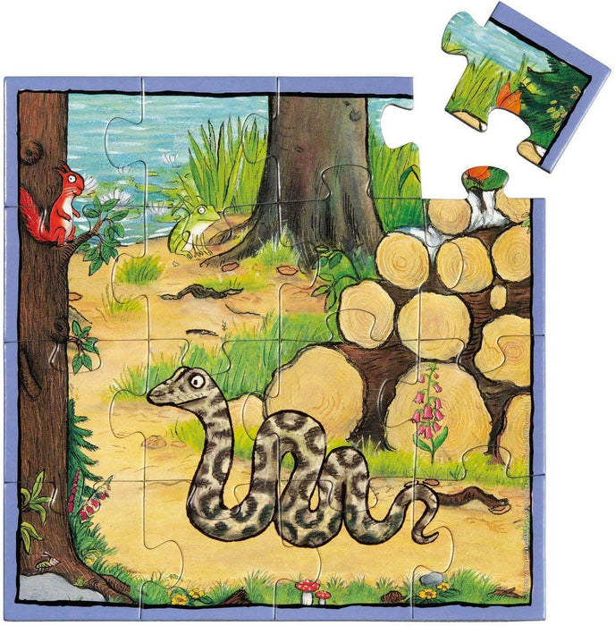 Gruffalo 4-in-1 puzzle 4-16 stukjes.