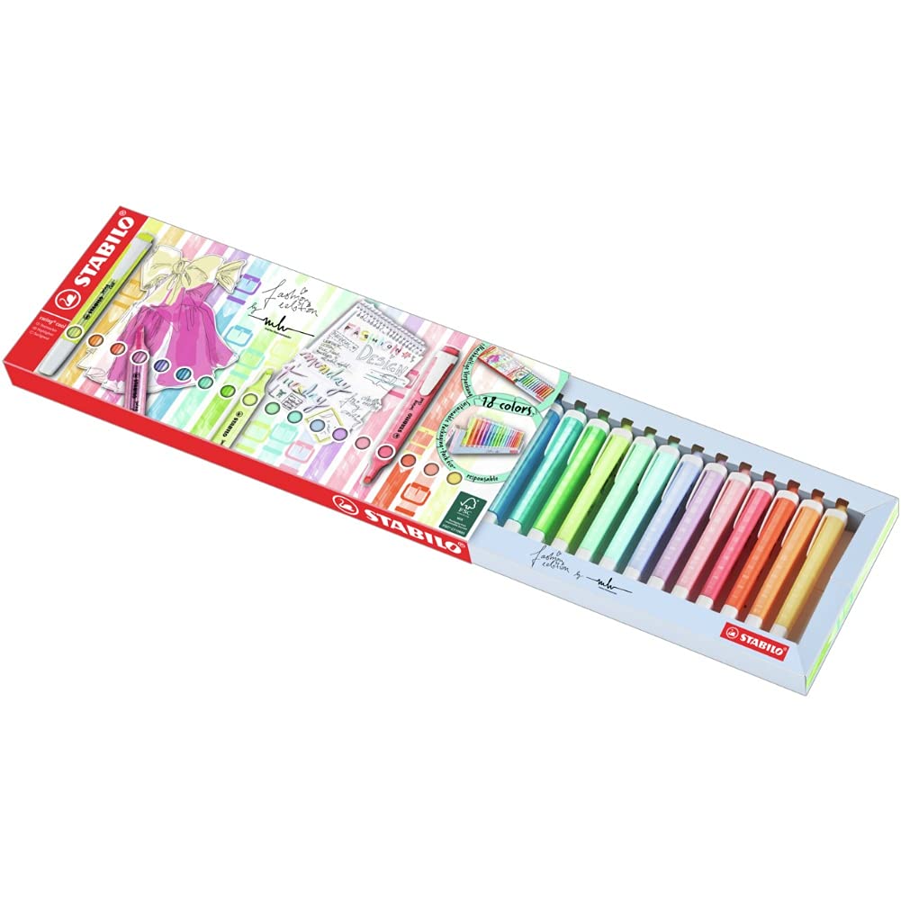 Highlighter - STABILO swing cool - Deskset of 18 - 8 x Neon Colours - 10 x Pastel Colours