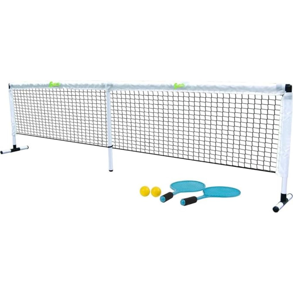 Scatch Set with Tennis Net and Rackets - Net Set Combi - Freestanding Leisure Net for Badminton, Street Tennis and Other Sports