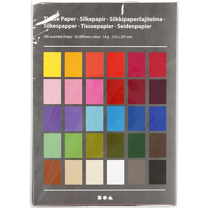Creavvee 100263 Gewebe Papier Sortiment, 21cm x 29.7cm, 300 Stück