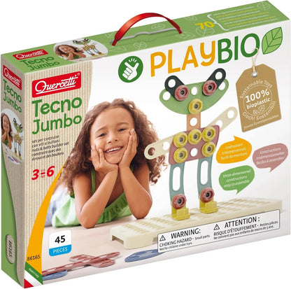 Quercetti XQU-86165 Play Bio Jumbo Techno Construction, Multicoloured