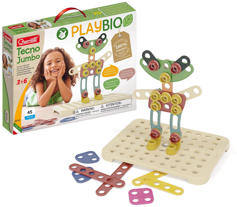 Quercetti XQU-86165 Play Bio Jumbo Techno Construction, Multicoloured