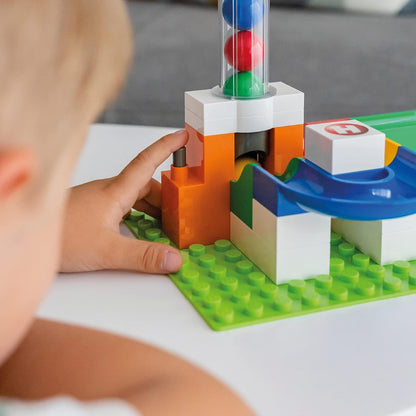 Hubelino 420596 Expansion set, Marble Run Lift Accessory, Compatible with popular bulding block system -24 pieces- For Ages 4 and Up (Made in Germany